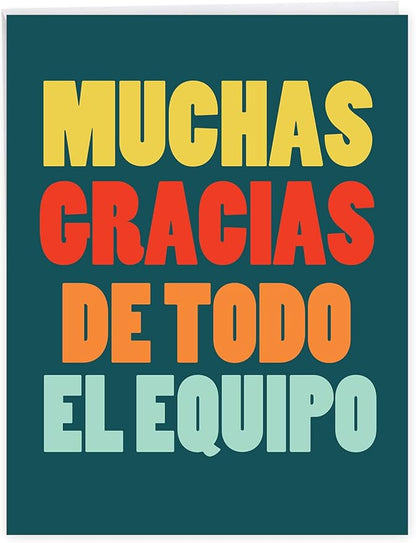 NobleWorks - Large Group Thank You Card in Spanish (8.5 x 11 Inch) Gratitude, Appreciation Gift - Big Thanks From The Team-Spanish J6884TYG-SL-US