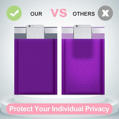 UCGOU Bubble Mailers 8.5x12 Inch Purple 25 Pack Usable Size 8.5x11 Poly Padded Envelopes #2 Medium Mailing Opaque Packaging Postal Self Seal Waterproof Boutique Shipping Bags for Clothes Makeup