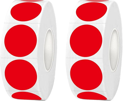 Dot Stickers,Pack of 2400 Round Color Coding Circle Dots Stickers Labels (3/4",Red)