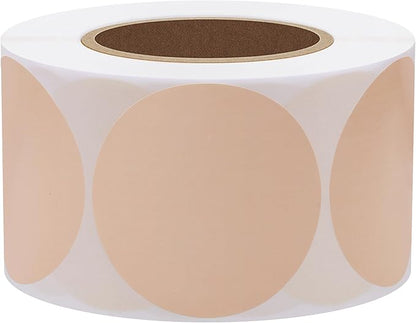 Hybsk 2 inch Circle Color Direct Thermal Stickers Shipping Labels for Barcodes,Name Tag,DIY Logo Design,QR Code,Inventory– Compatible with Zebra,Rollo,Munbyn,and More-750 pcs (2 inch,Khaki)