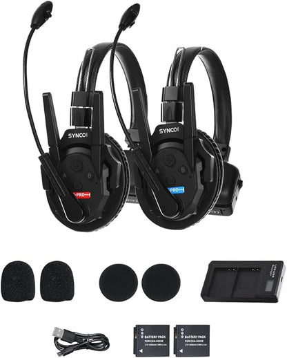 SYNCO XTALK XPro2 X2 Wireless Intercom Headset System 2.4 GHz Full Duplex 1640feet/500 Meter Communication System for Live Show Stage Performance Movie Shoot (XPro2/2 Persons)
