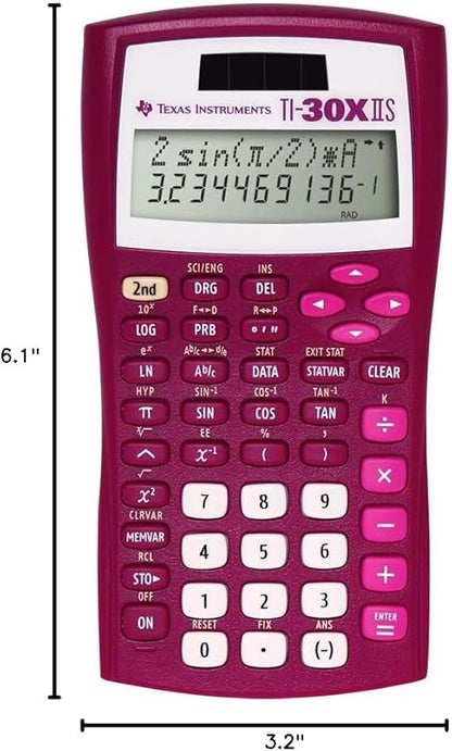Texas Instruments TI-30XIIS Scientific Calculator, Raspberry Small