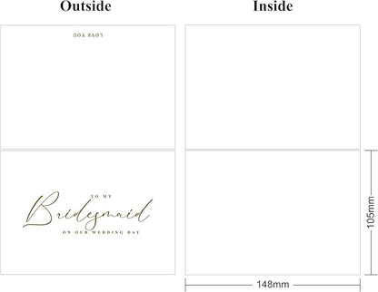 LADY&HOME To My Bridesmaid On My Wedding Day Card,Bridesmaid Thank You Card Wedding Day Bridesmaid Proposal (Gold Foil,Bridesmaid)