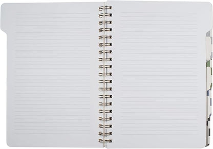 Fringe Studio Large Tab Notebook,Neutral Checks, Flexible Paperback Cover, 5 Subject/Die-Cut Dividers, 7.25" X 10", 180 Lined Pages, Multicolor (343PA002FSC)