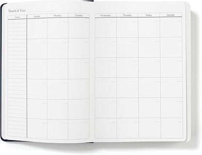Wykeham's Executive 2026 Undated Daily Journal Planner – US Format – Customization Available (Personalized Royal Blue, 8.5"×5.5" - Undated)