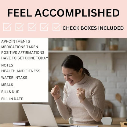 Daily Planner Notepad – ADHD Planner for Adults, Daily To Do List Pad, Undated 50 Tear-Off Sheets, 10 Sections, Thick Backing, To Do List Notepad 8.5 x 11