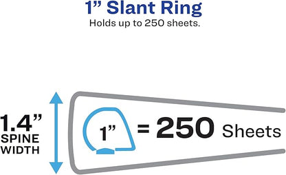 Avery Durable View 3 Ring Binder with 1 Inch Rings, 5 Tab Two-Pocket Plastic Binder Dividers, Assorted Chisel Tip Highlighters, School Supplies Set (01681)
