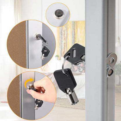 Locking Enclosed Bulletin Board Aluminum Cork Memo Board Wall Mount Noticeboard with Rubber Seal Tamperproof Single Door Display Case for Indoor Or Outdoor Use, 26.8×20 in