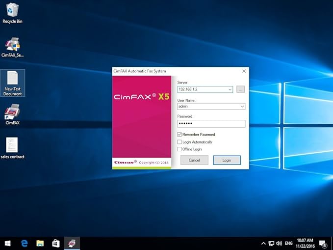 CimFAX H5 High Speed 33.6k Fax Server Auto Save FAX as PDF 100 Users Paperless Fax Machine Cost-Effective Fax Modem Fax Via Telephone Line (4GB)