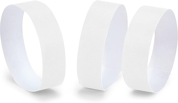 100 Pcs Wristbands, 1-100 Consecutive Numbers Waterproof Tearproof and Printable Wrist Straps Admission Bracelets Tickets (White)
