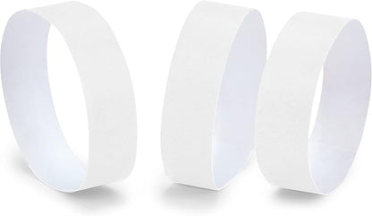 100 Pcs Wristbands, 1-100 Consecutive Numbers Waterproof Tearproof and Printable Wrist Straps Admission Bracelets Tickets (White)