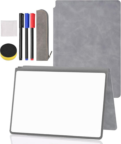 Portable Dry Erase Board,Portable White Board,Small Dry Erase Board,Foldable,Erasable,Repeatable,9.5 * 6.6 inches,for Office,Home,School,Study,Meeting(Grey)