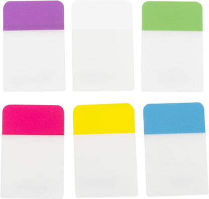 Desk Tech Sticky Index Tabs, 1" x 1.5", 24 Sheets - 6 Colors Self Adhesive File Tabs Flags Colored Page Markers Labels for Binders, Books and Notebooks