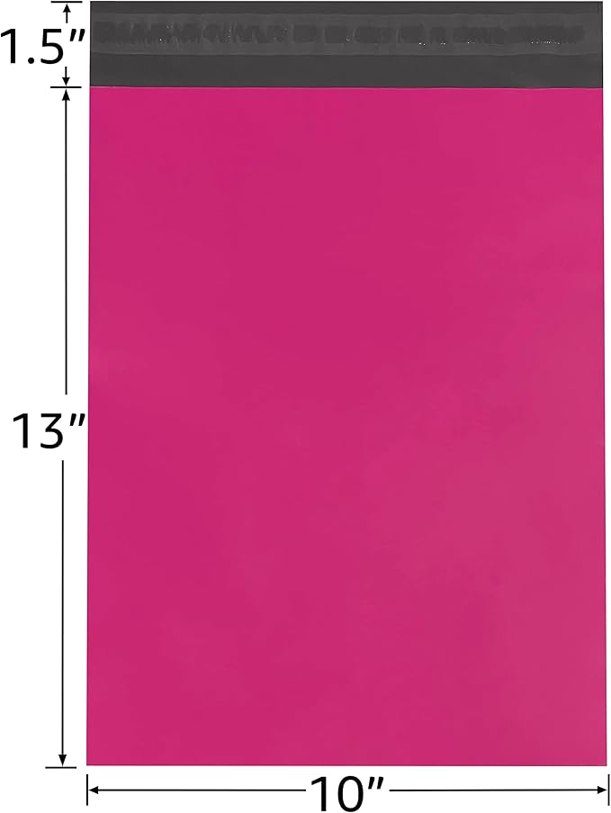 Colored Poly Mailers Pack of: Be creative with your packaging with Colored mailers (Pink, 10" x 13" pack of 500)