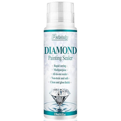 Diamond Painting Sealer, Puzzle Glue Clear, Diamond Painting Accessories with Permanent Fixation and Shining Effect, Diamond Painting Art Glue for 5D Diamond Painting, Puzzle and DIY Crafts (120ml*1)