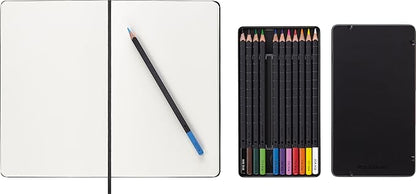 Moleskine Sketchbook & Watercolor Pencil Set Hard Cover (5 x 8.25) Sketch Pad for Drawing, Watercolor Painting, Sketchbook for Teens, Artists, Students, 104 Pages