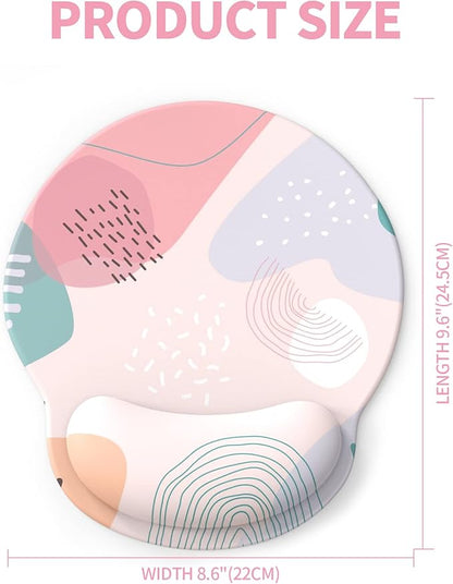 eulps Mouse Pad with Wrist Rest, Comfortable Computer Mousepad with Gel Wrist Support Smooth Surface and Non-Slip PU Base for Pain Relief, Laptop, Office & Home (Floral Fantasy)