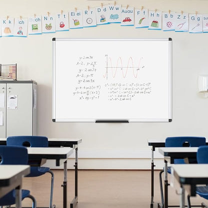 VIZ-PRO Magnetic Dry Erase Board, 36 X 24 Inches, Silver Aluminium Frame