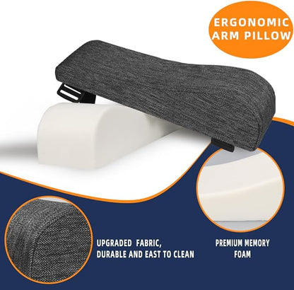 Office Chair Arm Covers Gaming Chair Arm Rest Covers for Elbows and Forearms Pressure Relief(Set of 2)