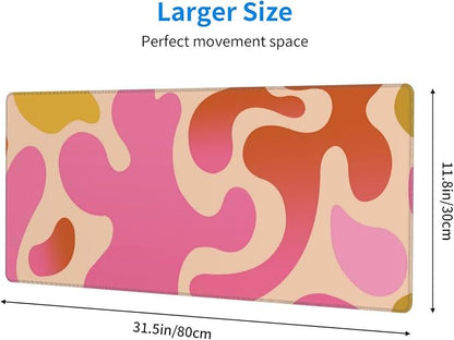 Extended Gaming Mouse Pad, Large Gaming Mouse Waterproof with Stitched Edges, Non-Slip Desktop Pad for Home and Office, Level Up Your 31.5x11.8 Inch… (Abstract Painting)