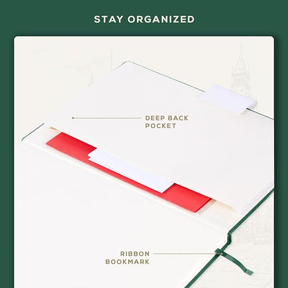 BEECHMORE BOOKS Lined Journal Notebook, 8.5 x 11.5 inch, A4 160 Lined Pages, Hardcover Leather Journals for Women, Men, Writing and Notebooks for Work - 120 GSM Thick Paper, Gifts Box Included