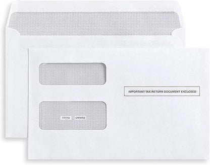 50 1099 Tax envelopes, Designed for 1099 Misc, 1099-R & DIV and INT Laser Forms, 5 5/8 Inch x 9 Inch, Gummed Flap, 50 Envelopes