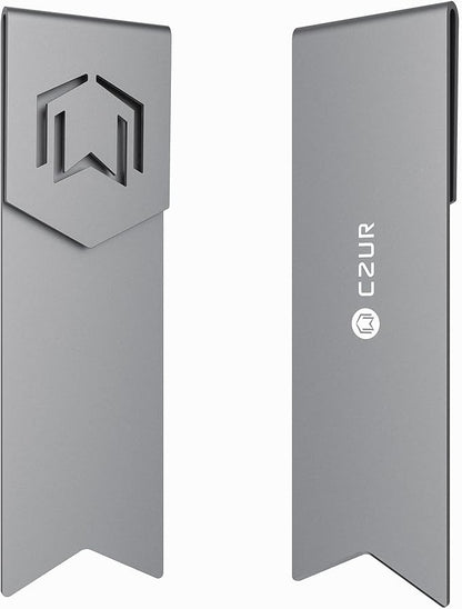 CZUR Metal Bookmark, Stylish Bookmarks, Teacher Valentine Gift, Unique Gift for Women, Men, Readers, Light&Durable Reward Bookmark with ANODIZING Technology, SuperGrip U-Shape Design-Dark Gray