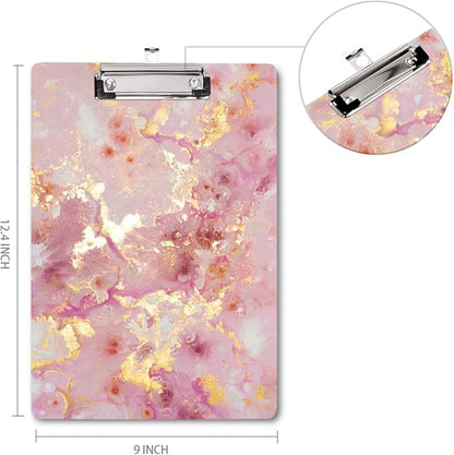 WAVEYU Cute Clipboard, Decorative Office School Fashion Hardboard Wood Nursing Clip Board for Standard A4 Letter Size for Students, Women,12.5"x 9", Colorful