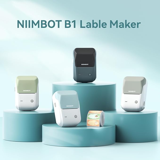 NIIMBOT B1 Label Maker Machine with Tape, Thermal Label Printer Easy to Use for Office, Home, Business, 2 Inch Label Maker with 2'' x1.18'' Labels-230pcs/Roll