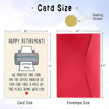 Funny Printable Retirement Card for Coworker or Boss, Happy Retiring Card Gift for Him Her, Group Card from Office, Leaving Fellwell for Retiring Coworker Colleagues Boss