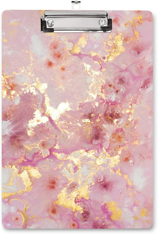 WAVEYU Cute Clipboard, Decorative Office School Fashion Hardboard Wood Nursing Clip Board for Standard A4 Letter Size for Students, Women,12.5"x 9", Colorful