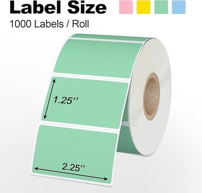 Misofuki 2.25x1.25 1000 Labels Rectangular White Direct Thermal Stickers Labels Roll Compatible with Zebra, Rollo, MUNBYN, Self-Adhesive Direct Thermal Labels