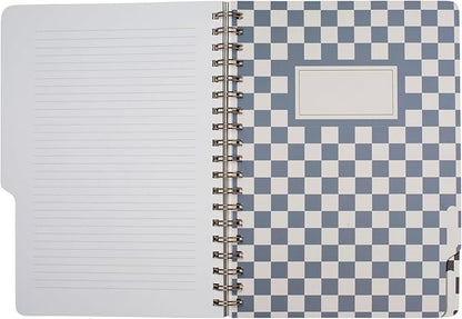 Fringe Studio Large Tab Notebook,Neutral Checks, Flexible Paperback Cover, 5 Subject/Die-Cut Dividers, 7.25" X 10", 180 Lined Pages, Multicolor (343PA002FSC)