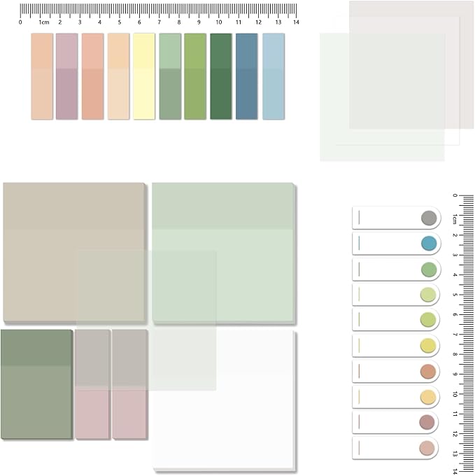 BAYTORY 700 Sheets Transparent Sticky Notes, Clear Waterproof 3 x 3 inch See Through Memo Pad, Self-Adhesive Translucent Writable Index Tabs for Annotating Books, Office & School Study Supplies