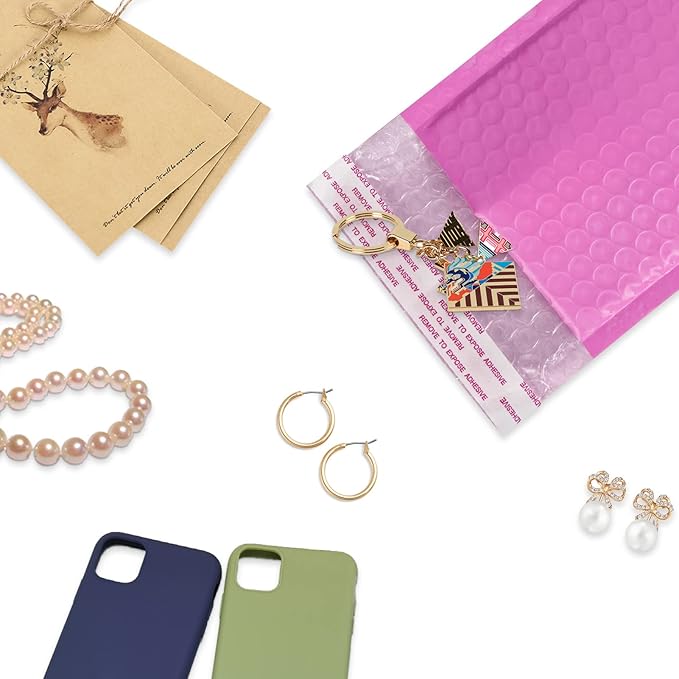 8.5 x 12 Inch Bubble Mailers, 30 Pack Self-Seal Poly Padded Envelope, Waterproof Shipping Bags for Small Business, Hot Pink