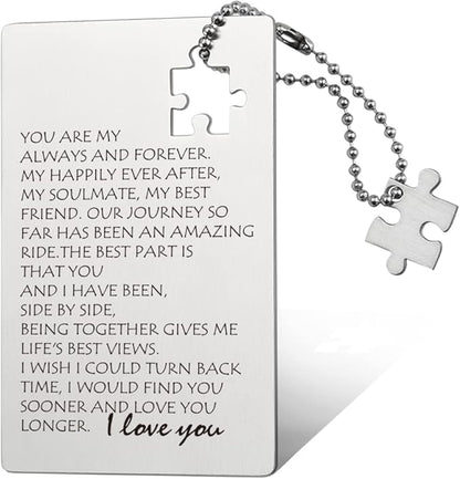 llxxeyopqdxz Stainless Steel Mini Love Note Wallet Card, Engraved Gift for Anniversary, Wedding, Christmas, Birthday, Valentine's Day