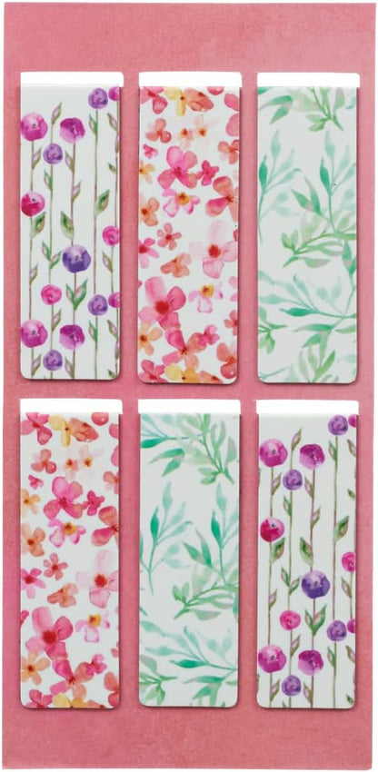 Christian Art Gifts Magnetic Scripture Bookmark Set for Women: Blossoms of Blessings - Inspirational Pink & Purple Floral Magnetic Bible Verse Pagemarker Set of 6 for Bibles and Books Size 2.3” x 0.8”