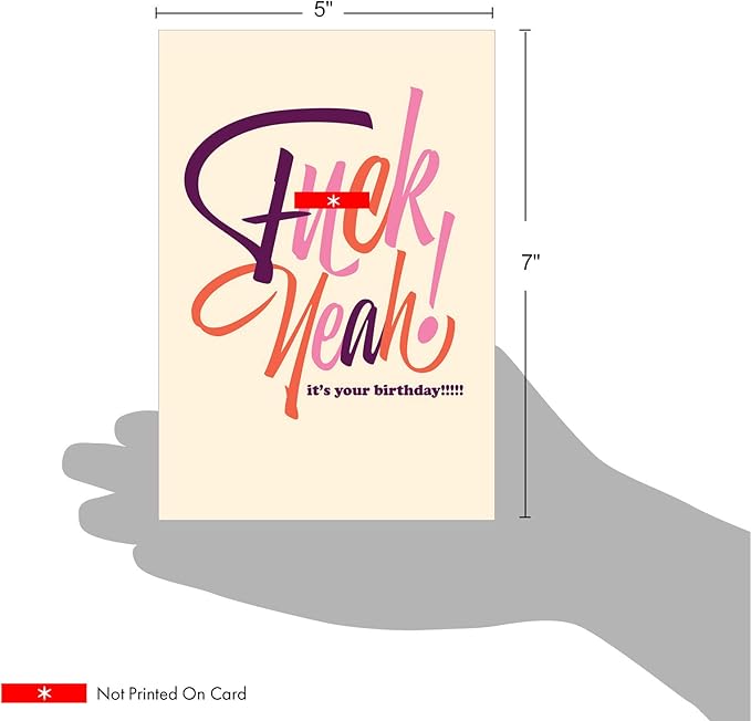 NobleWorks - 1 Funny Women's Birthday Card - Hilarious Bday Greeting Card with Envelope, Sassy Celebration - Eff Yeah C6405BDG