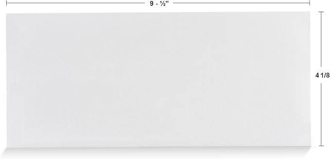 Aimoh #10 Security Self-Seal Envelopes, Windowless Design, Premium Security Tint Pattern, Ultra Strong Quick-Seal Closure -EnveGuard- Size 4-1/8 x 9-1/2 Inches -White- 24 LB - 100 Count (34010-100)