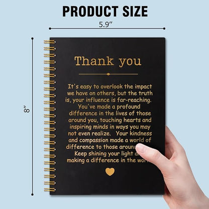 Thank You Gold Hardcover 160 Pages Spiral Notebooks, Funny Thank You Gift for Women Men Coworkers Leader Mentor, Appreciation Gifts for Employees, Thanksgiving Gifts for Colleagues Leaders