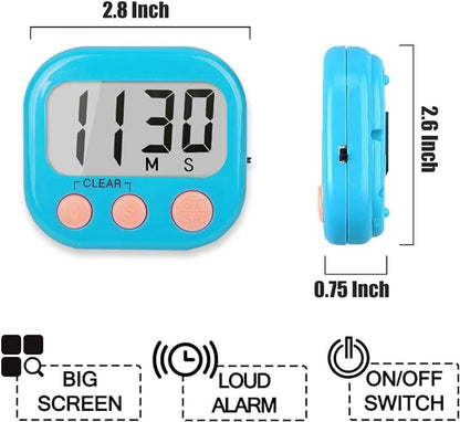 Classroom Timers for Teachers Kids Large Magnetic Digital Timer 4 Pack Blue Pink