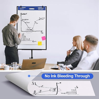 Comix Mini Size Sticky Easel Pad, 15 x 18 Inches Flip Chart Paper for Teachers, Anchor Chart Paper for Office, 30 Sheets/Pad, 12 Pads/Pack