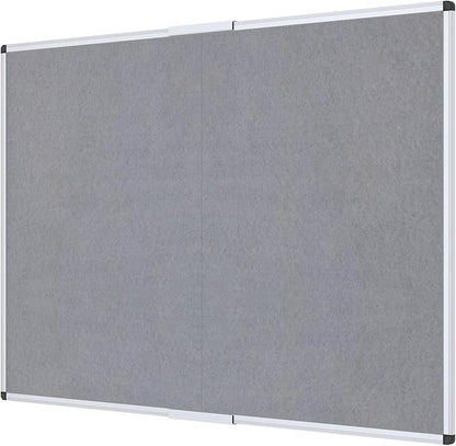 VIZ-PRO Large Fabric Bulletin Board/Foldable Notice Board Felt Gray, 72 X 48 Inches, Silver Aluminium Frame