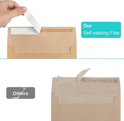 50 Pack Brown Kraft Envelopes, 5x7 Envelopes for Invitations, A7 Invitation Envelopes for Personalize Gift Cards, Wedding, Baby Shower, Birthday Party