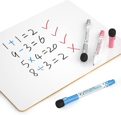 Nicpro 12 x 16 inches Lapboard Small Dry Erase Lap Board Double Sided with 3 Water-Based Pens Learning Mini Whiteboard Portable for Kid Student and Classroom Use