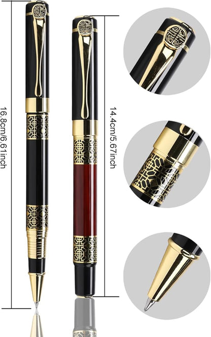 YIVONKA Ballpoint Pen Black Refill,Classical retro style Luxury Pen,Best Ball Pen Gift Set for Men & Women Professional Executive,Office,Nice Pens Classy Gift Box (Black and Red)