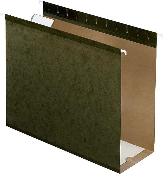Pendaflex Extra Capacity Reinforced Hanging Folders, 4", Letter Size, Standard green, 1/5 Cut, 25/BX (4152x4)