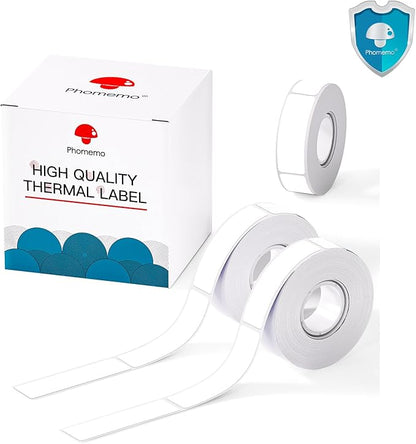 Phomemo Labels-D30 Adhesive Thermal White Label Paper 1/2" X 1 1/2" (12mm X 40mm) 160 Labels/Roll, Black on White, 3 Roll, for Home,Kitchen,School,Office,Gift,Organization