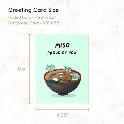 ALY LOU Funny Graduation Card, Congratulations Congrats Card for Him/Her, Funny Grad Card for New Job Promotion, New Home, Wedding Celebration (Miso Proud)