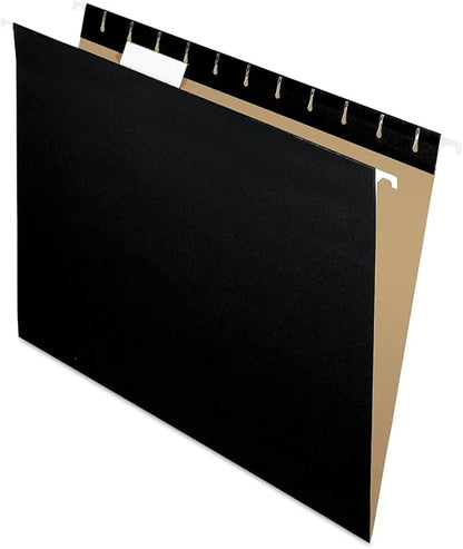 Pendaflex Recycled Hanging Folders, Letter Size, Black, 1/5 Cut, 25/BX (81605)